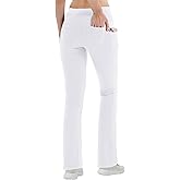 Zeronic Women Yoga Dress Pants Stretchy Bootcut High Waist Straightleg Workout Office Slacks with Pockets Bootleg Flare Pants