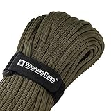 TITAN WarriorCord | OLIVE-DRAB | 103 CONTINUOUS FEET | Exceeds Authentic MIL-C-5040, Type III 550 Paracord Standards. 7 Strand, 5/32" (4mm) Diameter, Military Parachute Cord.