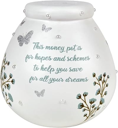 Pot Of Dreams Floral Bloom Hand Painted Ceramic Money Box Save And Smash