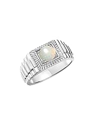 Rylos Men's Ring Sterling Silver Ring, 7MM Round