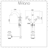 Milano Elizabeth Traditional Mono Basin Mixer Tap Crosshead Handles Brushed Gold view 5