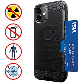 YUEKAI Radiation Protection iPhone 11 Case (2019), Wallet Card Holder Cover, Anti Radiation 99% EMF Protection, Negative Ion Energy, Full Body Double Protection Compatible with Apple iPhone 11 (Black)