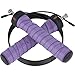 DiBoBo Premium Quality Jump Rope for Home Exercise or Gym Fitness - High-Speed Cardio for MMA, Boxing and Athletic Training - Adjustable Length, Anti-Tangle, Anti-Kink (Purple)
