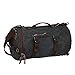 LUXUR Retro Duffel Cylinder Bag 27L Canvas Travel Backpack for Men Hiking Luggage Weekend Bag , Black