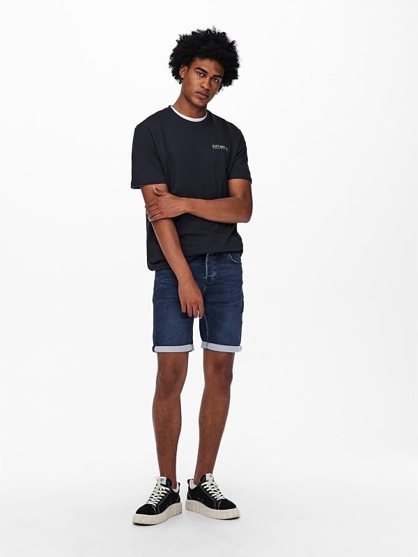 Onsply Reg D Blue Jog PK 8582 Dnm Noos Calções Masculinos, Denim Blue, S