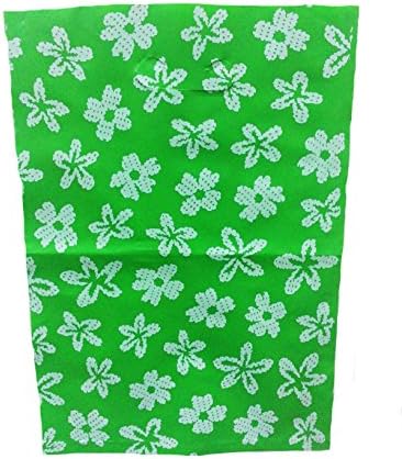 Medium 25 Pcs Lin NaDa Party Favor Plastic Bag 10"W x 15"H Die Cut Handle ( No Gusset ) (10x15 Bright Green 02-Flat)