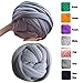 welltree Merino Soft Chunky Wool Yarn for Arm Knitted DIY Your Favorite Thick Blankets (Grey - 6.6 lbs)