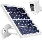 Skylety Solar Panel for Ring Spotlight Cam with Security Wall Mount, 3.6 m/ 11.8 ft Cable with Barrel Connector, 5 V/ 3.5 W (Max) Output (Not for Stick Up Cam/Arlo Cam Series) Without CAM (White)