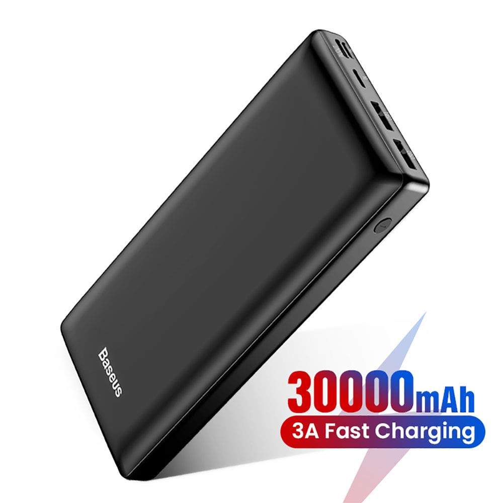 USB C Power Bank, Baseus 30000mAh Fast Charging External Battery Pack, 3 Output Port Portable Charger for iPhone 11 Pro Max, iPad, Mac, Samsung, Nintendo Switch, USB-C Laptops, Android and More