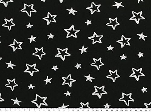 De Jersey de algodón con estrellas, Negro de color blanco, 150 cm: Amazon.es: Hogar