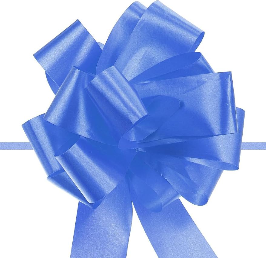 Unifizz 20pcs 5 Inch Dark Blue Pull Bow Big Gift Bows Solid Color Plastic Flower for Wedding Car Baskets Presents Christmas Party Decoration