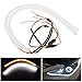 Lemonbest® Pack of 2 Dual Color Switchback Headlight Soft Tube LED Strip DRL Daytime Light White & Amber Turn Signal Light DC 12V 60CM