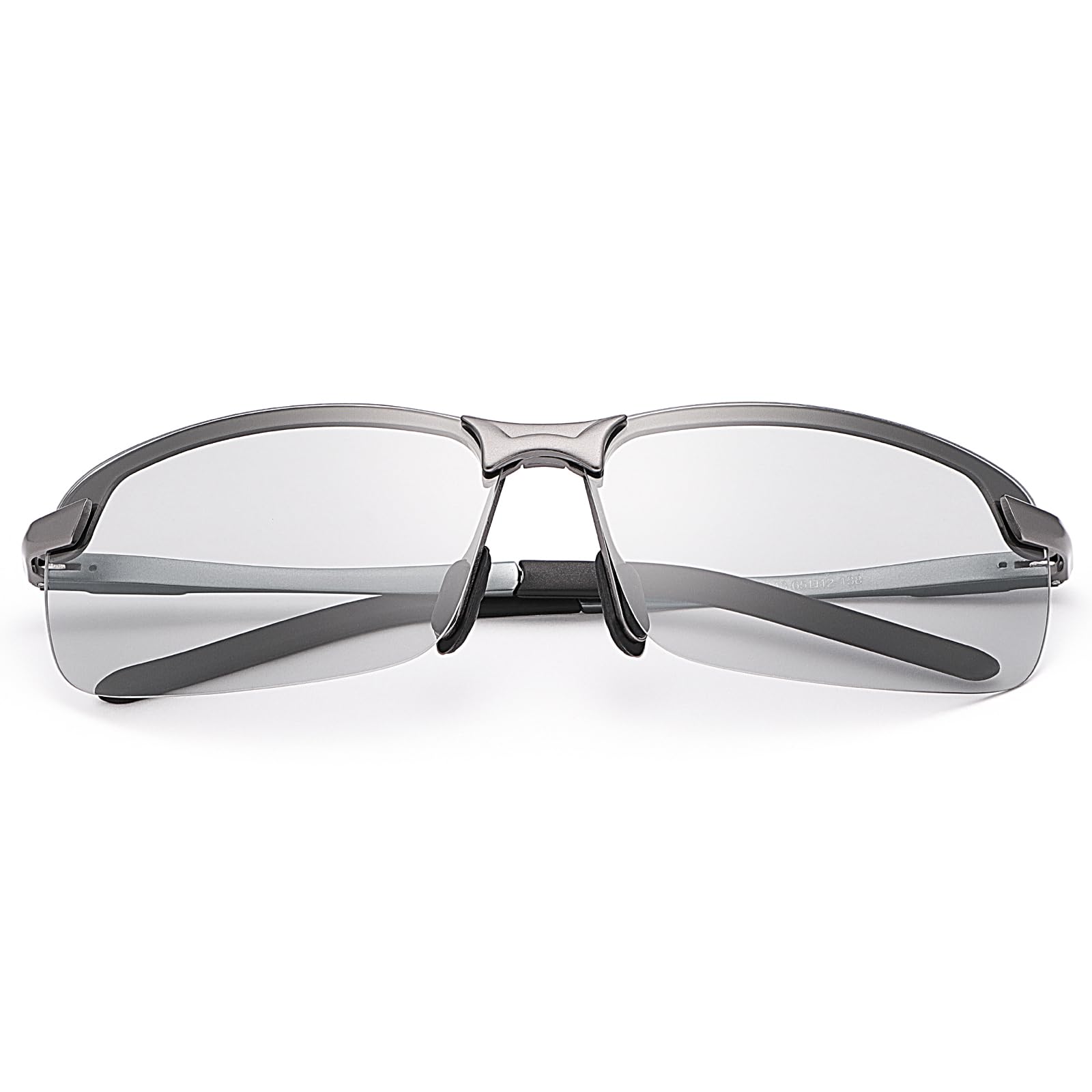 Polarized Photochromic Outdoor Sports Safety Sunglasses for Men Women Anti Glare UV400 Protection for Day and Night Driving Cycling Golf Running Cycling Fishing Eyewear Sun Glasses (3043-Gun Color)