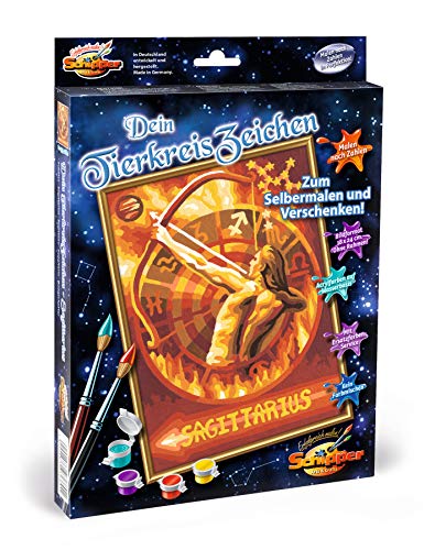 Schipper 609390680 - Malen nach Zahlen - Tierkreiszeichen Schütze, 18 x 24 cm