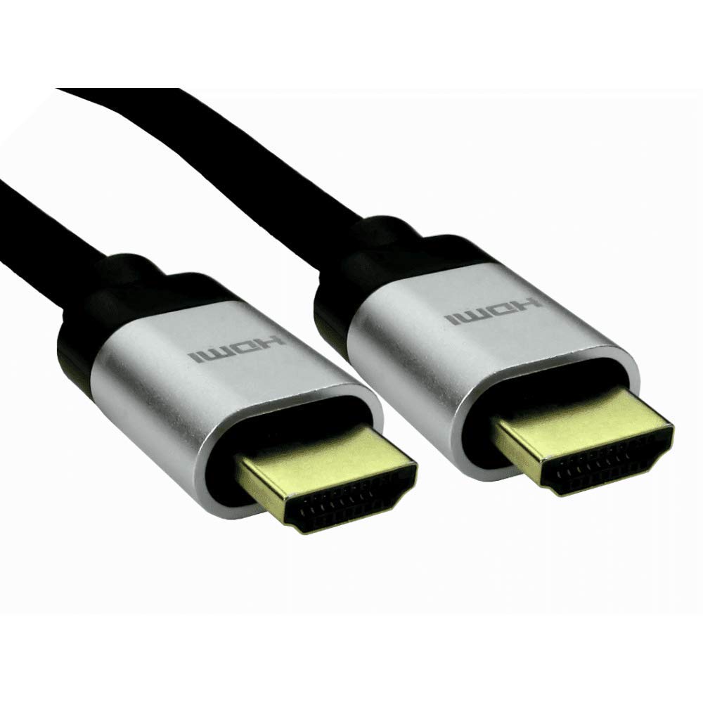 World of Data - 0.5m HDMI Cable - 8K - v2.1-48Gbps - Shielded - Braided - Aluminium Hood - SILVER