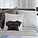HGOD DESIGNS Black Schnauzer Original Painting Dog Puppy Pillow Case Cover Cotton Linen 18X18 Inch