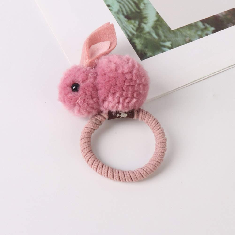 Lurrose 8pcs Rabbit Hair Ties and Bunny Hairpins Elastic Hair Ring Ponytail Holders Barrettes Easter Hair Accessories for Baby Girls - Image 3
