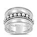 Sterling Silver Women's Bead Bali Ring (Sizes 6-12) (Ring Size 12)