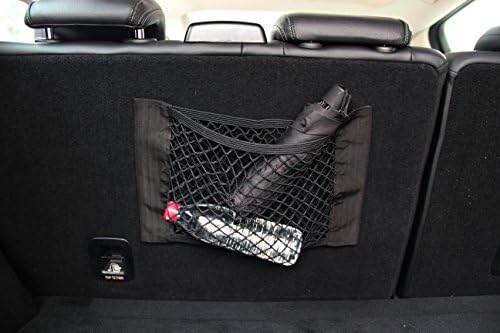 INNX Trunk Storage Net for Sedan, SUV, Trucks, No Harm for Your Vehicle Interior with Velcro, 15.7" x 10", 1 pc, Black