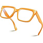 VISOONE Rectangle TR90 Blue Light Blocking Glasses Computer Eyewear with Preppy Look for Women and Men Cougar