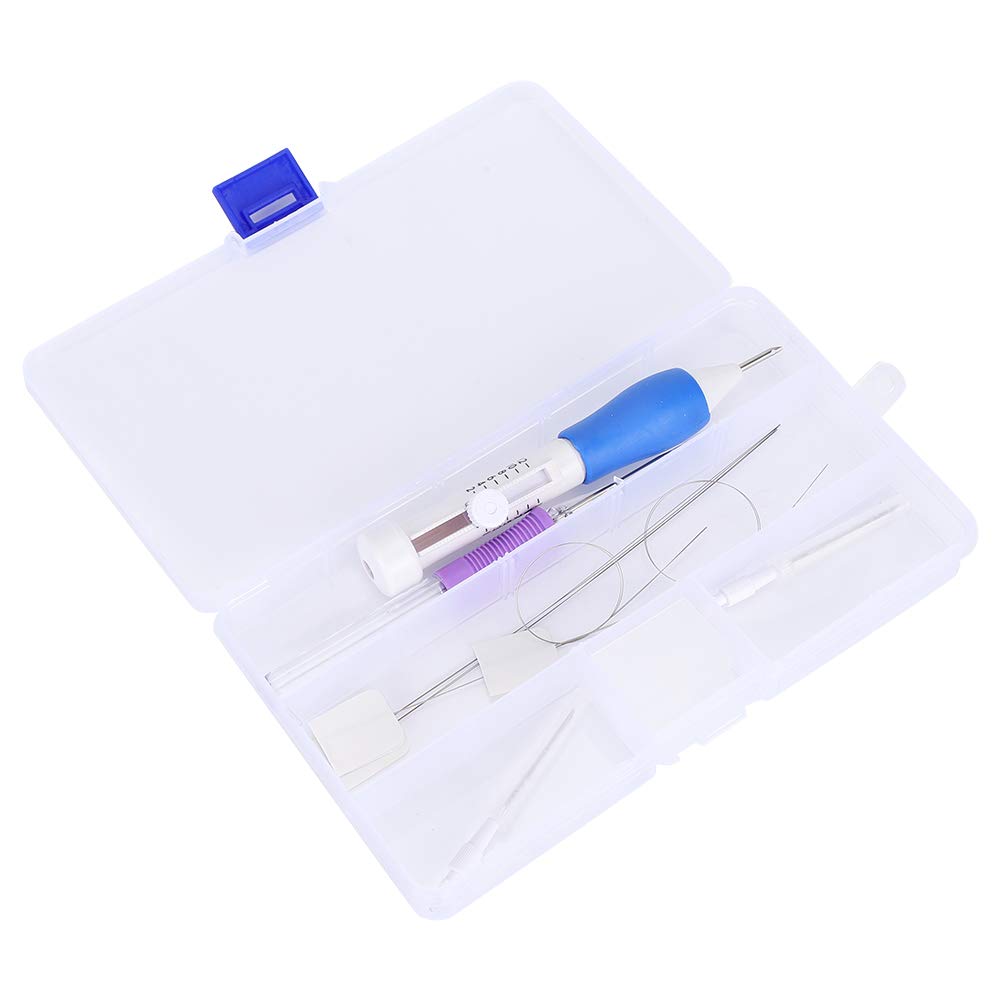Magic Embroidery Pen Kit, Knitting Stitching Tool Punch Needle Set Embroidery Stitching Craft Tool TPR Handle DIY Sewing Threading Device for Embroidery Stitching Threaders