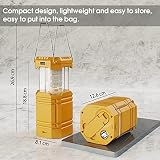 Mesqool LED Camping Lantern Solar Hand Crank 3000mAh 35h Yellow view 3