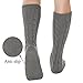 Women Slipper Crew Floor Non Skid Socks House Cable Knit Leg Warmers Knee High Length for Winter Gray Color