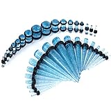 36 Pieces Taper Kit 14G-00G Glitter Acrylic Tapers with Acrylic Plugs Stretching Kit