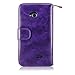 LG L70 Case - Cellularvilla Pu Leather Flip Wallet Bag Pouch Case with Credit Card Slots Pockets & Detachable Back Cover For LG Optimus L70 (MetroPCS) MS323 / Exceed II VS450 / Dual D325 (Purple 1)