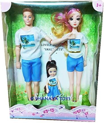 SHANAYA Shanaya Happy Family Doll Set with Made to Move Dolls & Clothes Made from Real Cloth (Multicolor)