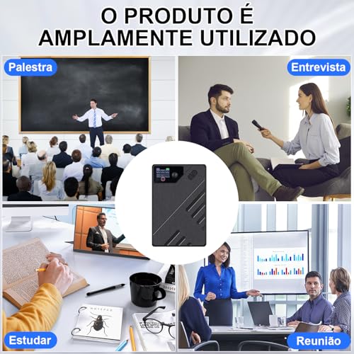 64 GB Gravador de Voz Digital Pequeno com Transcrição de Voz em Texto Ia, Gravador de Áudio com AI, Transcrição e Resumo com Tecnologia de AI, Pode Ser Traduzido em 256 Idiomas, com Bluetooth