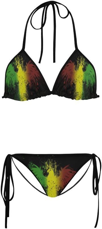 bikini ADE Birds Rasta Eagle Jamaica Rastafarian Eagle Flag Beach Swimsuit