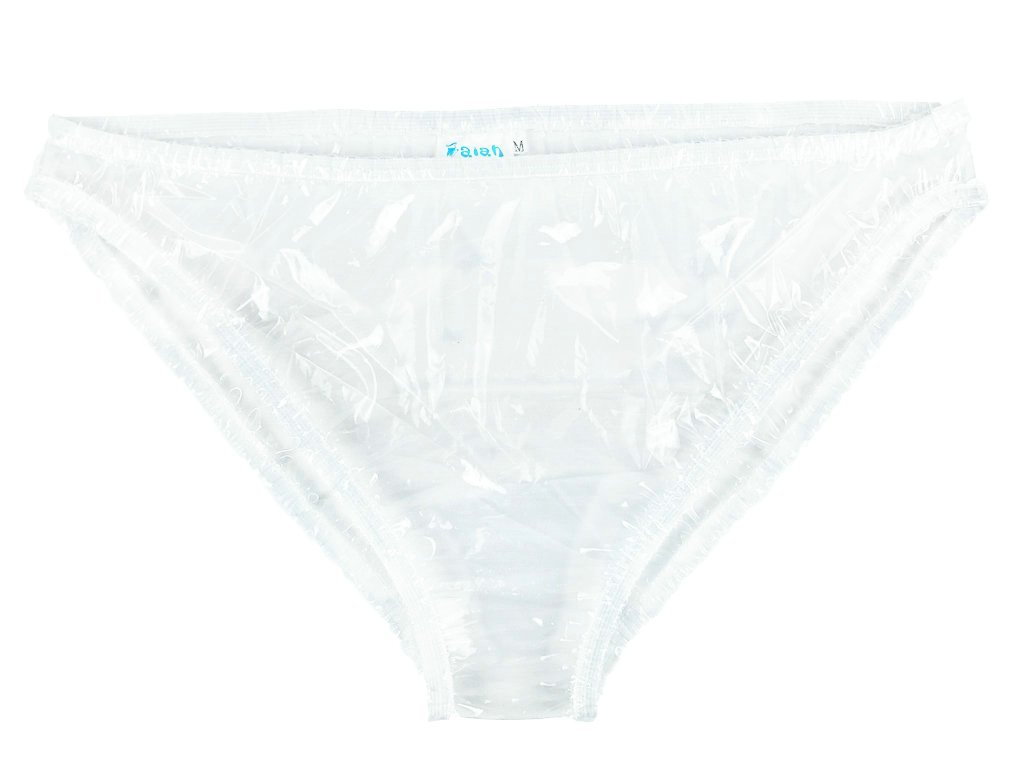 Haian Plastic Bikini Panties PVC Underwear 3 Pack (Large, Glass Clear) Baby