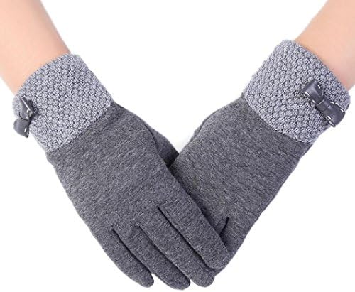 Datework Womens Touch Screen Winter Outdoor Sport Warm Gloves (Gray)