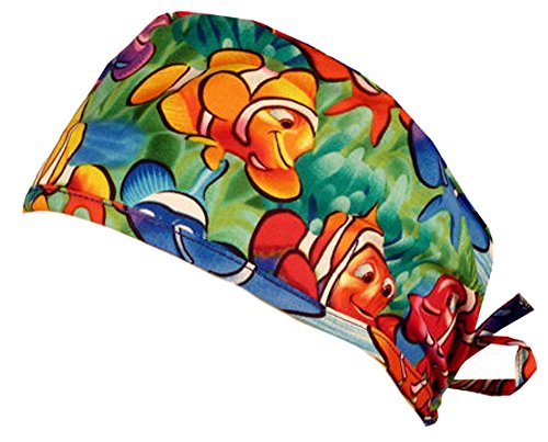 Mens and Womens Medical Scrub Cap - Smiling Clownfish