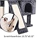 BEWISHOME Cat Tree Condo with Sisal Scratching Posts, Scratching Board, Plush Perch and Dual Houses, Cat Tower Furniture Kitty Activity Center Kitten Play House, Grey MMJ10Bthumb 2