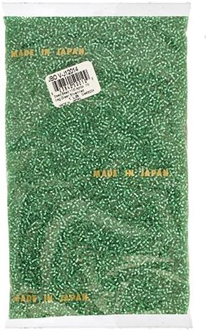John Bead Outlet 11/0 Vintage Japanese Seed Bead Bag, 1-Pound, Green Silver Lined
