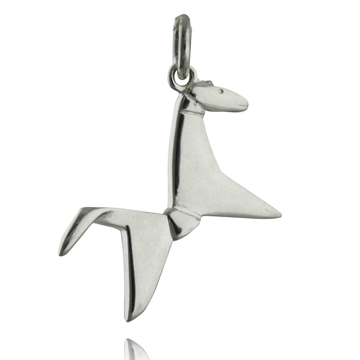 Amazoncom Origami Horse Charm 925 Sterling Silver