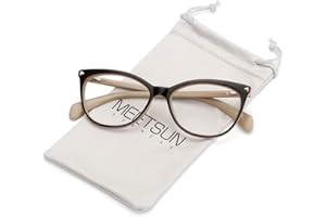 MEETSUN Non Prescription Glasses Frames For Women，Retro Cateye Fake Eyeglasses HD Clear Lens