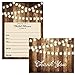 Digibuddha DB Party Studio SET of Rustic Bridal Shower Invitations & Thank You Cards with Envelopes (50 of each) Shabby Chic Fill In Wedding Party Invites Thank You Notes VS0007L