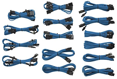 Corsair CP-8920046 Professional Individually Sleeved DC Cable Kit, Type 3 (Generation 2), Blue