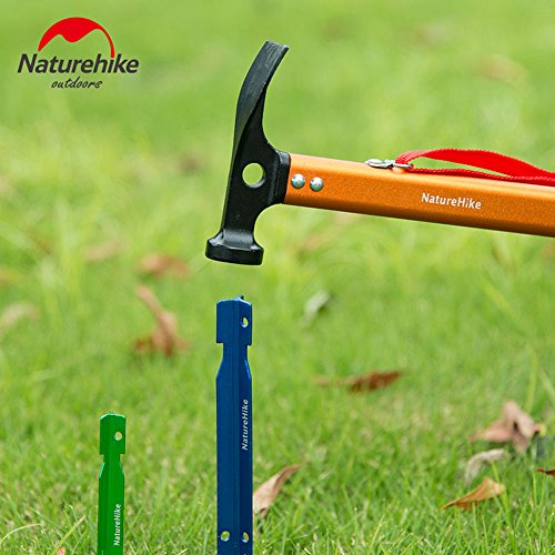 Tentock Ultralight Outdoor Aluminium Alloy Multi-function Hammer High-carbon steel Anti-rust Tent Hammer for Camping Accessory(Orange)
