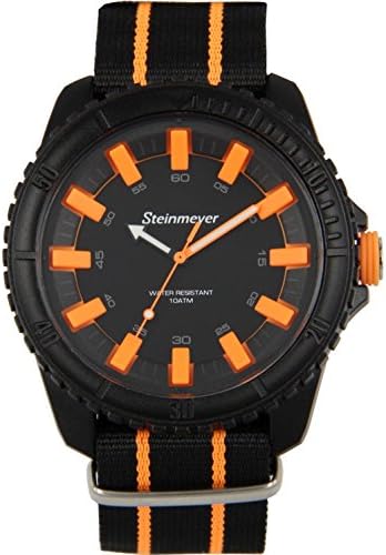 Steinmeyer Men's jeep trial 47mm Two Tone Nylon Band Plastic Case Quartz Black Dial Watch S 291.19.39