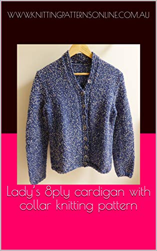 Lady's 8ply cardigan with collar knitting pattern - Sophie