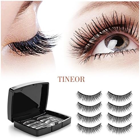 Newest Magnetic False Eyelashes - Upgrate 3D Handmade Reusable Eyelashes Extension - Ultra-thin 0.2mm Fake Lashes - No Glue, Ultra Lightweight & Long (2 Pair / 8 Pcs)