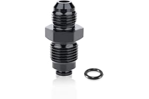 PFCKE 6AN Male Flare to M16x1.5 O Ring Steering Bump Tube Adapter,Seal Power Steering Adapter Fitting Connector ，Aluminum Black Anodized.