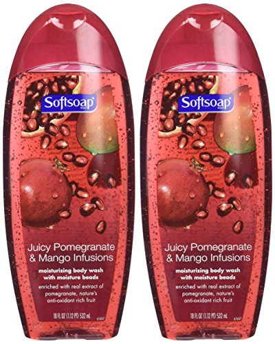 Softsoap Body Wash, Juicy Pomegranate and Mango Infusions 18 fl oz(pack of 2)