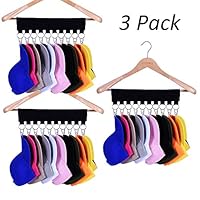 Hat Organizer Hanger, 10 Baseball Cap Holder, Hat Storage for Closet - Change Your Clothes Hanger to Ball Cap Organizer Hanger - Keep Your Hats Cleaner Than a Hat Rack - Great for Travel Use (3 Pack)