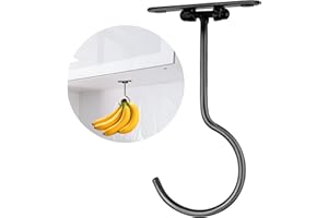 JINIHFW Banana Hook,Under Cabinet Banana Hook Foldable,Metal Banana Holder Hook Under Cabinet to Keep Bananas Fresh,Banana Hanger Hook