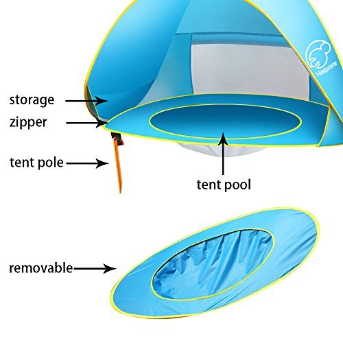 NEQUARE Baby Beach Tent Pop Up Tent Baby Beach Pool Sun Shelter UV